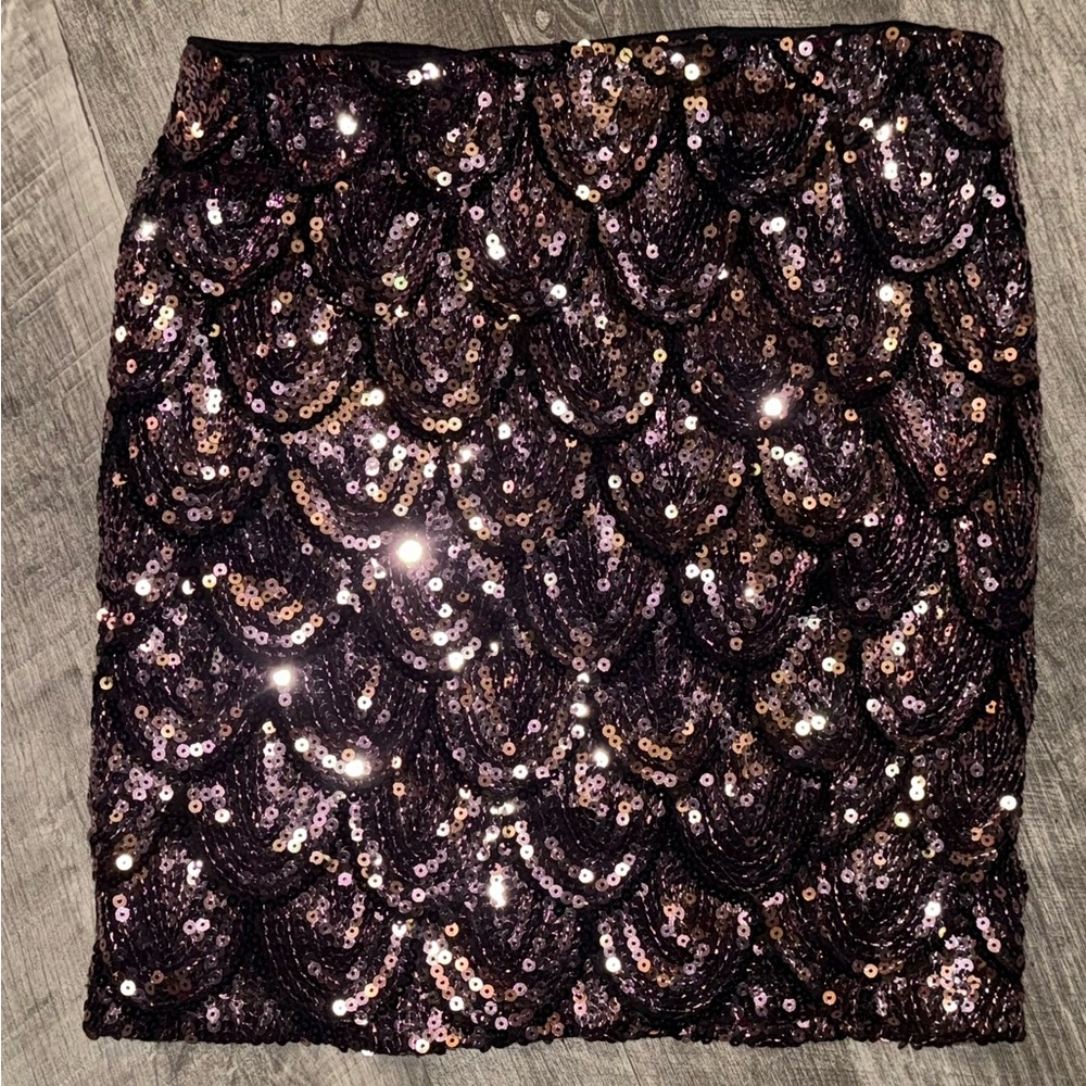 Lily Pink and Black Sequin Mini Pencil Skirt